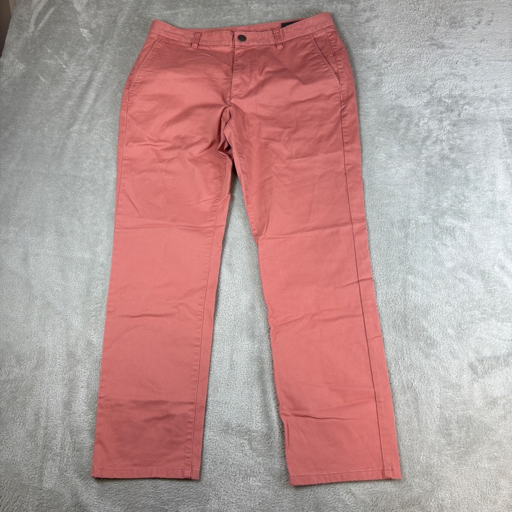 Bonobos Pants Mens 33/32 (Fits 34x30) Slim Fit Chino Salmon Pink Stretch Casual